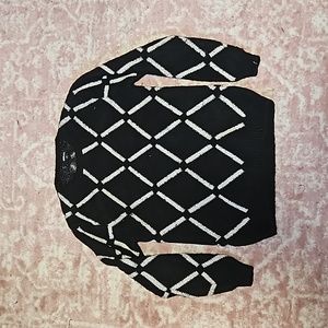 Nova Men Black Patterned Sweater - Medium